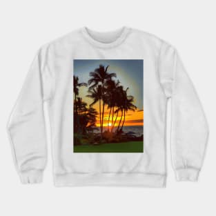 Sunset over the ocean in Maui Hawaii Crewneck Sweatshirt